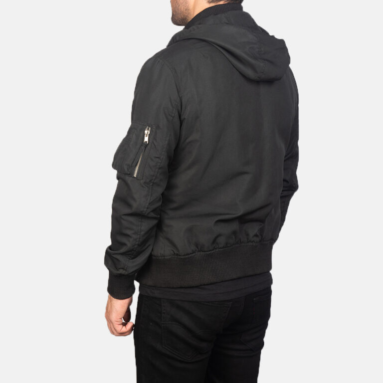 Mens Black Hooded Bomber Jacket0873-8-1599118916157